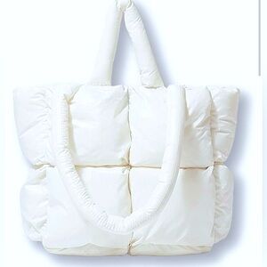 ☁️Puffer Tote Bag White